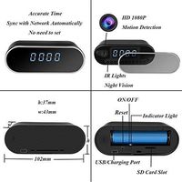 YCTONG WiFi Alarm Clock Hidden Spy Camera Night Vision/HD 1080P/Motion Detection Surveillance Security Cam for Home Office Nanny Pet