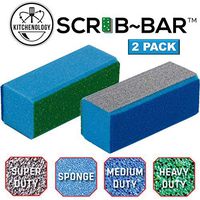 Kitchenology™ | Scrub~Bar™ | 4-in-1 Sponge | Scrubbing Crystals Technology™ | Odor Resistant, Lasts for Months | 2 Pack