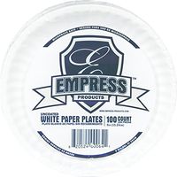 Empress E30400 00066 Uncoated Paper Plate, 9" Size, 6.25" Height, 8.25" Width, 12" Length, White (Pack of 1000)