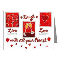 Note Card Laugh Live Love With Your Heart