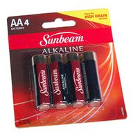 Sunbeam AA Alkaline Batteries Ideal For High Drain Devices, 4 Count