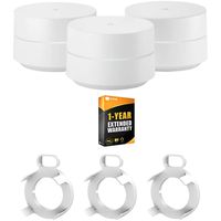 Google GA00158-US Wi-Fi 3-Pack Bundle with 3X Deco Gear WiFi Outlet Wall Mount White and 1 Year Extended Warranty