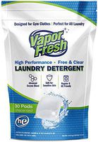 Vapor Fresh Laundry Detergent Pods - Free and Clear - Ideal for Gym Clothes and Active Wear - 30 Loads - Unscented - HE Safe