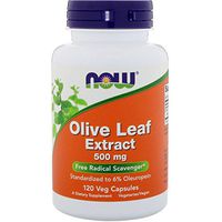 Now Foods Olive Leaf Extract 500mg Standardized to 6% Oleuropein, 120 Vcaps (2 Pack)