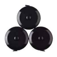 3 Pack Tape Measure 150 cm 60 Inch Push Button Tape Body Measuring Soft Retractable for Sewing Double-Sided Tailor Cloth Ruler (Black) by BUSHIBU