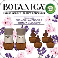Botanica by Air Wick Plug in Scented Oil Starter Kit, 2 Warmers + 6 Refills, French Lavender and Honey Blossom, Air Freshener, Eco Friendly, Essential Oils
