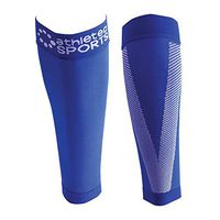 Athletec Sport Compression Calf Sleeve (20-30 mmHg) for Shin Splints, Running, Travel, Cycling, Leg Pain and Calf Pain Relief - Size Large/X-Large in Bright Blue (One Pair)