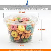 GOLDEN APPLE, 4-Ounce Clear Plastic Jello Shot Souffle Cups with Lids, Sampling Cup (50 Sets)