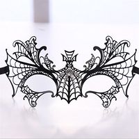 Mardi Gras Party Masquerade Mask,Venice Diamonds Half face Metal Iron mask Female Blind Date Halloween Makeup Dance Party Party Holiday Supplies Prom Masks