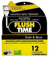 Flush Time Nano-Tech Septic Tank Treatment | Cesspool Treatment | 1 Year Supply | Industrial Strength | Ultra Concentrated Formula with +50 Billion Beneficial Bacteria per Capsule