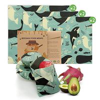 REUBEEBLE Beeswax Food Wrap. Eco-Friendly Reusable Wrappers. 100% Organic Cotton, Non Toxic, All Natural Food Grade Storage. Sustainable, Compostable and Biodegradable. 6 Pack, 2XS 2xM 2XL (Chic)