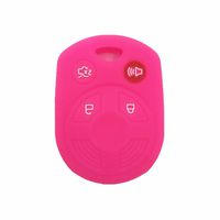 Hot Pink 4 Buttons Silicone Rubber Key Fob Case Key Cover Key Jacket Skin Protector fit for Ford