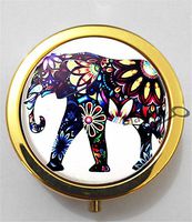 BlackKey Elephant Animal 3-Compartment Decorative Pocket Gift Box Case Organizer for Pill, Color 2 -1900