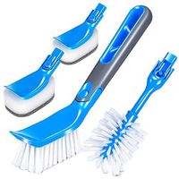 Kitchen Cleaning Brush Set 4 Piece Dish Brushes Set with Handle for Cleaning Tool includes 1 x Pot Brush 1 x Bottle Brush 2 x Sponge Brush Masthome