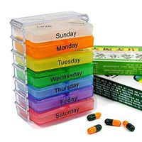 Liobaba 7-Layer Folding Small Pill Box with Medicine Box