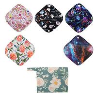 5 XS Panty Liners 1 Wet Bag Cloth Menstrual Pads Reusable Washable (Floral, XS Panty Liners)