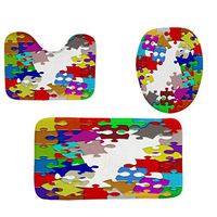 YAYUMI 3pcs Non-Slip Fish Scale Bath Mat Bathroom Kitchen Carpet Doormats Decor