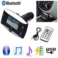 Latest 1.5'' LCD Car Bluetooth MP3 Player Wireless FM Transmitter Modulator Handsfree Bluetooth Car Kit Support USB SD MMC + Remote Control