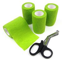 Alfie Pet - Magee Self Adherent Cohesive 4-Piece Wrap Bandages with Scissor Set - Color: Green, Size: 5cm