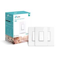 TP-LINK HS200P3 Kasa Smart WiFi Switch (3-Pack) Control Lighting from Anywhere, Easy In-Wall Installation (Single-Pole Only), No Hub Required, Works With Alexa and Google Assistant, White