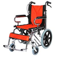 OCYE Transport Wheelchair, Lightweight Steel Frame, Portable Folding Chair, Large 15-inch Rear Wheel, 16-inch Wide seat for The Elderly