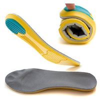 Sport Insoles Cushion Height Increase Insole Orthotic Plantar Fasciitis Thick Shoe Pads for Women Men, New-Type PU, Super Comfortable Foot Feeling, Sports Shock Absorption (L Yellow)