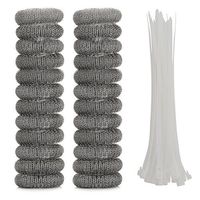 ONUPGO 24 Pack Lint Traps for Washing Machine, Lint Trap Snare Laundry Mesh Washer Hose Filter with Nylon Cable Ties, Stainless Steel Mesh Filter Won't Rust, Easy Installation