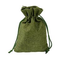 BZCTAH 20 PCS Linen Drawstring Bags Natural Cotton Jewelry Bags for Wedding Shower, 13 x 18cm Durable Jute Burlaps Gift Bags, Party Favors, Jute Sacks Project, Tea Bags, Candy Bags, Army Green