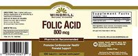 Windmill Folic Acid 800 Mcg Tabs, 100 ct