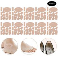 Moleskin Tape Flannel Adhesive Pads Heel Stickers Blister Prevention Pads Anti-wear Heel Pads for Feet Fabric Padding, 11 Shapes (110 Pieces)