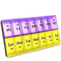 Extra Large Weekly Pill Organizer 2 Times a Day, XL 7 Day Pill Box Case, Daily Am/Pm Medicine Container Jumbo Compartment for Multiple Big Vitamins, Supplements, Medications, Fish Oil