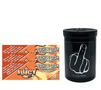 Herb Airtight Container Fresh Kettle with Juicy Jay's Peaches & Cream 1.25 Flavored Hemp Rolling Papers 3 Count DC Crafts Nation- Middle Finger
