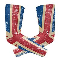 LEVEIS Retro Union Jack UK Flag Sports Compression Arm Sleeves for Baseball, Basketball, Football, Cycling, Golf 1 Pair 2 Sleeves