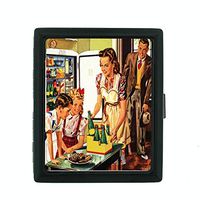 Perfection In Style Metal Cigarette Case Vintage Housewife Design 016