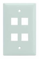 Legrand - On-Q WP3404WH10 Single Gang, 4 Port Keystone Wall Plate, White, 10 Pack