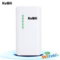 KuWFi Outdoor 4G LTE CPE WiFi Router with Sim Card Slot 150Mbps CAT4 SIM Routers for Home/Office use Easy Setu Up to 32 Users Work with IPcamera or Outside WiFi Coverage (US Version B2/B4/B5/B7)