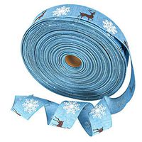Armfer-household supply Christmas Vintage Wired Burlap Ribbon Snowflakes Elk Print Xmas Tree Ribbons DIY Gift Wrapping Garland Wreath Bows Presents Party Decorations 2 Meters