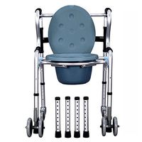 XIHAA Folding Commode Chairxihaa Old People Pregnant Women Toilet Stool Adjustable Height Bath Chair (Four Rounds)