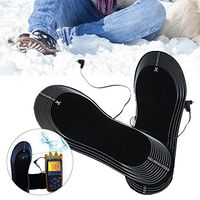 Samber Carbon Fiber Warming Insoles Battery-Operated Foot Warmer Heating Shoes Insoles Feet Electric Thermal Feet Shoe Insoles Battery Heated Insoles (B)