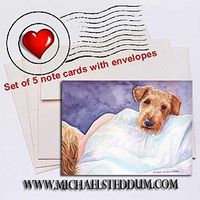 Michael Steddum Irish Terrier Lucky Dog, Note Card Set