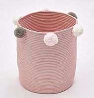 piguyi Gray household laundry basket laundry storage basket hair ball storage basket laundry basket suitable for home storage, toys or laundry_1 (pink) _37x32cm