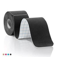 Kinesiology Tape Pro Athletic Sports. Knee, Ankle, Muscle, Kinetic Sport Dynamic, Physical Therapy. Strong-Rock Breathable h2o Resist Cotton.Roll,pre-Cut 10 in Strip - Black