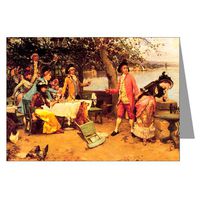 Twelve Note Cards of Auguste Emile Pinchart Romantic Painting Titled The Toast in a Boxed Set