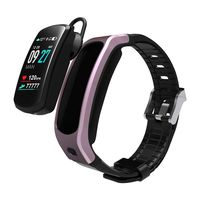 PGTC Fitness Sport Smartwatch Bluetooth Headset with Heart Rate Monitor, Blood Pressure Test Smart Talkband Calorie Counter Pedometer Watch for Android and iPhone (Rose Gold)