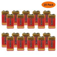 6F22 9 Volt Batteries 20 Pack 6LR61 Bulk 9 Volt Battery for Smoke Alarms, Smoke detectors and Other Devices