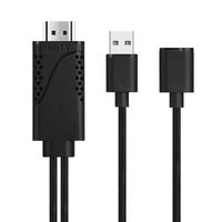 Phone to HDMI Adapter Cable-Black Superior Quality Compatible with iPhone iPad Android phones & Tablets. Neat Unobtrusive Converter High Definition 1080P Mirroring TV Screen Projector or Monitor. 1.8M