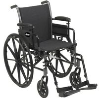 K316DDA-SF - Cruiser III Light Weight Wheelchair with Flip Back Removable Arms, Desk Arms, Swing away Footrests, 16 Seat