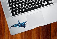 Yadda-Yadda Design Co. Blue Tie Dye ORCA - Killer Whale - Vinyl MacBook Laptop Trackpad Decal Sticker - Copyright 2016 YYDC (Size Choices) (Small, 4" w x 2" h)