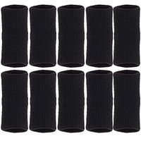 Finger Sleeves for Basketball Player, GranVela 10PCS Professional Nylon Fingerstall Finger Protector for Basketball, Volleyball, Tennis, Badminton and More (Black)