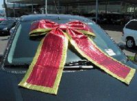 RED Shiny Giant Car Bow